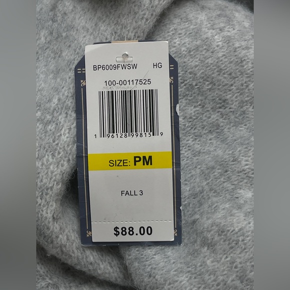 Democracy Heather Gray V-Neck Sweater with Fringe Size Medium P - New With Tags - Picture 6 of 6